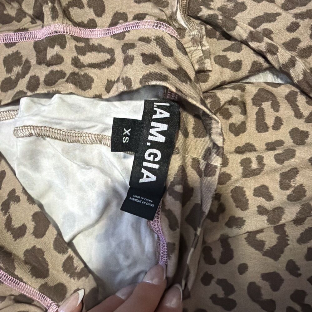 I.AM.GIA. Blare Hoodie & Trackpants Set Mocha Leopard XS - Picture 3 of 5